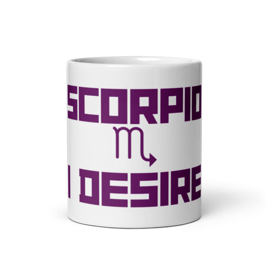 SCORPIO I DESIRE White glossy mug