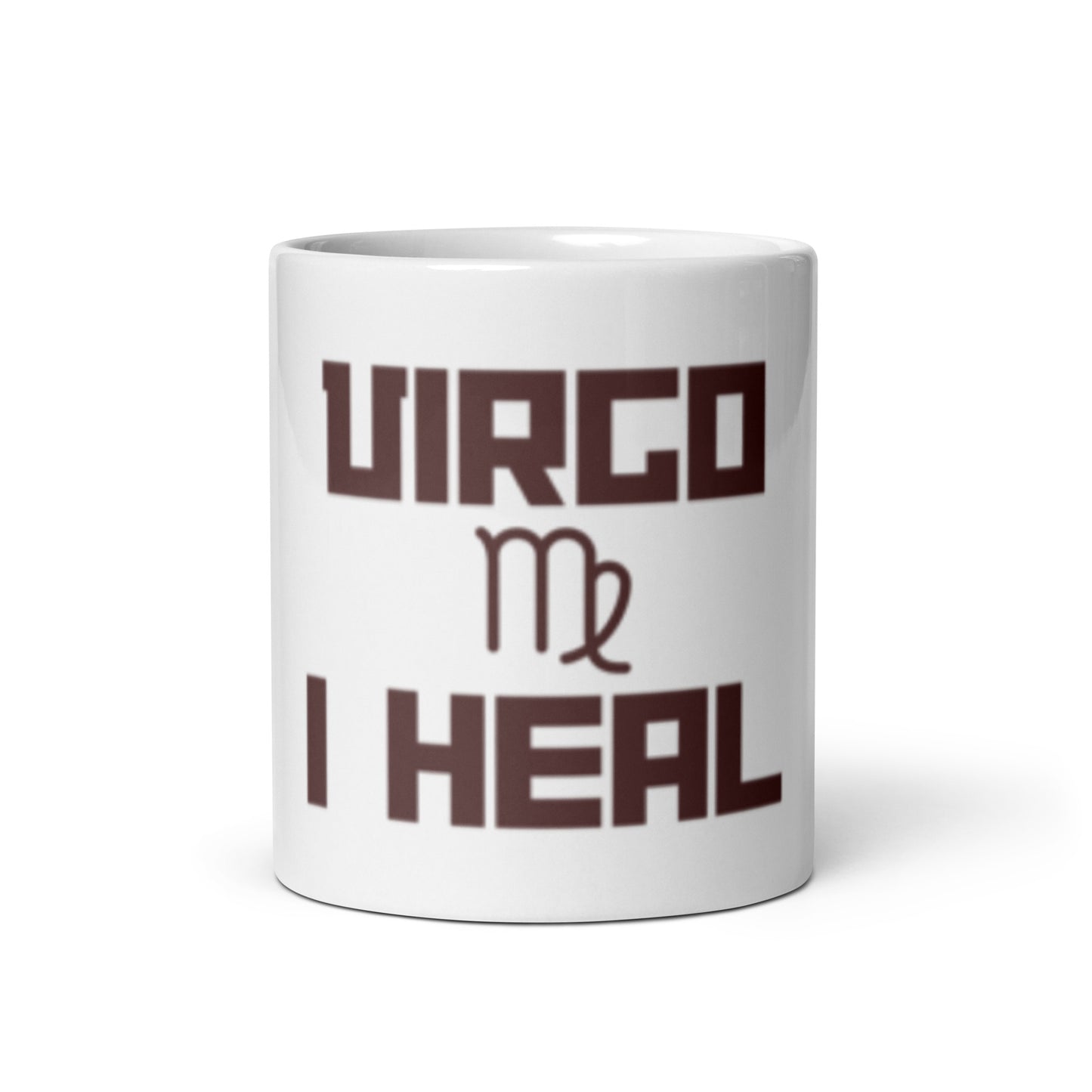 VIRGO I HEAL White glossy mug