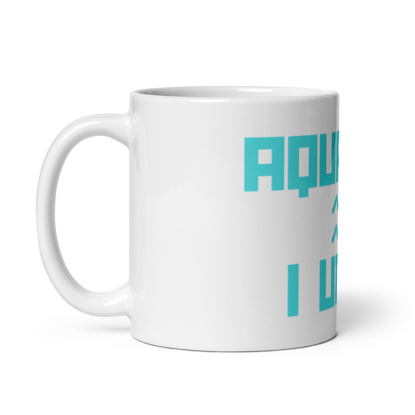 AQUARIUS I UNITE White glossy mug