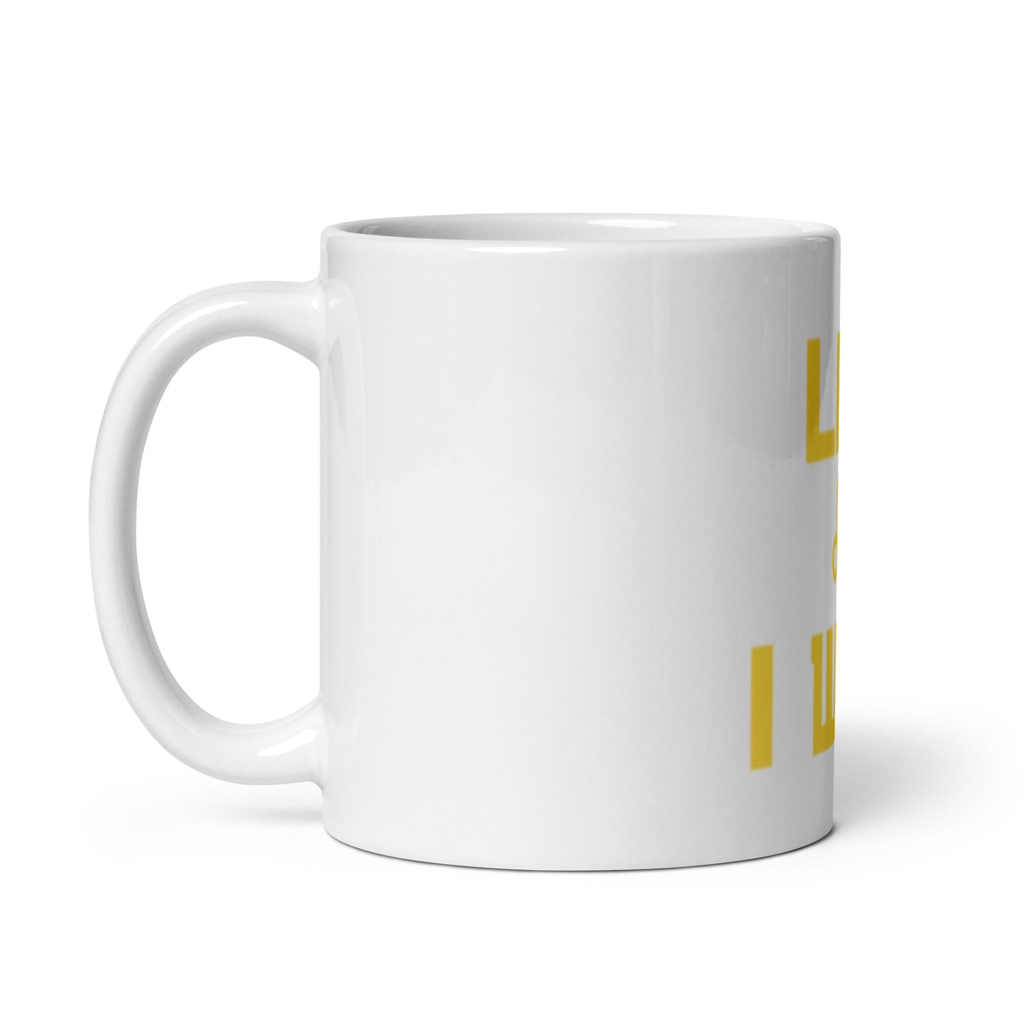 LEO I WILL White glossy mug